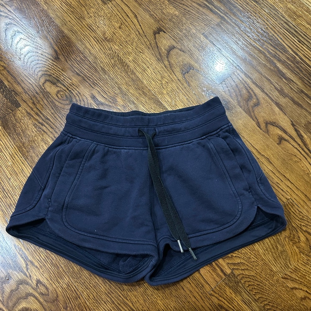 lululemon athletica Women’s Navy Drawstring Athletic Shorts (Hit Reset 3”)
